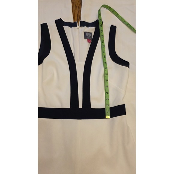 Vince Camuto Sz 6 White With Black Trim Evening Formal Jumpsuit Slimming NWT - Picture 10 of 16